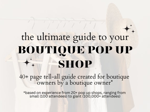 Boutique Pop-Up Shop Guide, Small Business Tips (PDF Pattern)