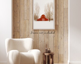 Red Barn Print-Snow Print-Winter Barn Print-Winter Art-Winter Art Print-Red Barn in Snow Art-Winter Photography Prints