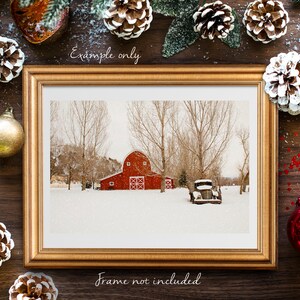 Red Barn Print-Snow Print-Winter Barn Print-Winter Art-Winter Art Print-Red Barn in Snow Art-Winter Photography Prints image 5