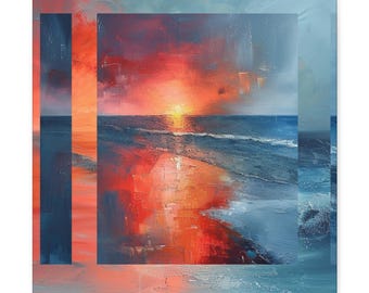 OCEAN GLITCH: Ocean Wall Art | Ocean Art | Beach Wall Art | Extra Large Art | Coastal Art | Abstract Ocean  | Canvas