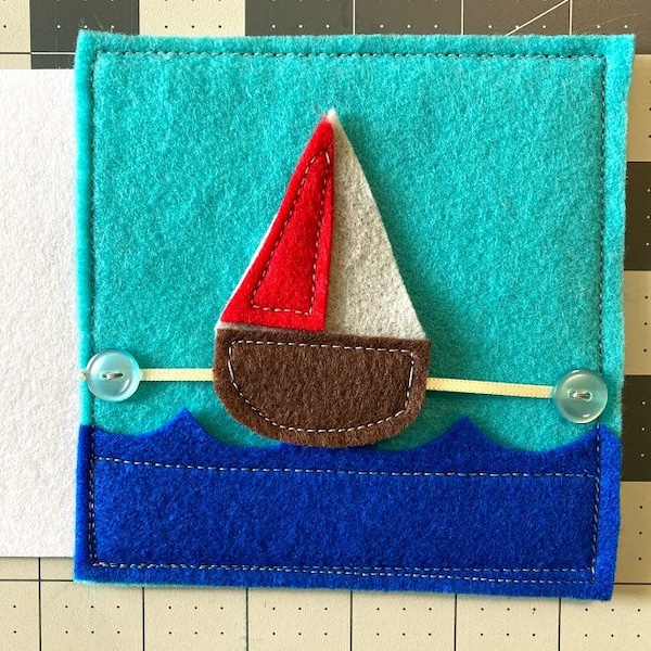 Template - Mini Felt Sailboat Quiet Book Page TEMPLATE (Instant Download) and picture tutorial - PDF Pattern