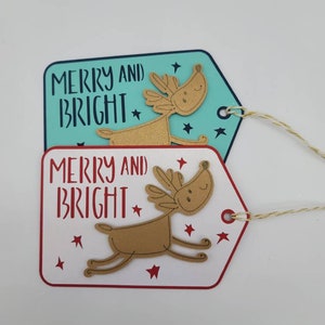 Merry and Bright - Reindeer Holiday Gift Tags
