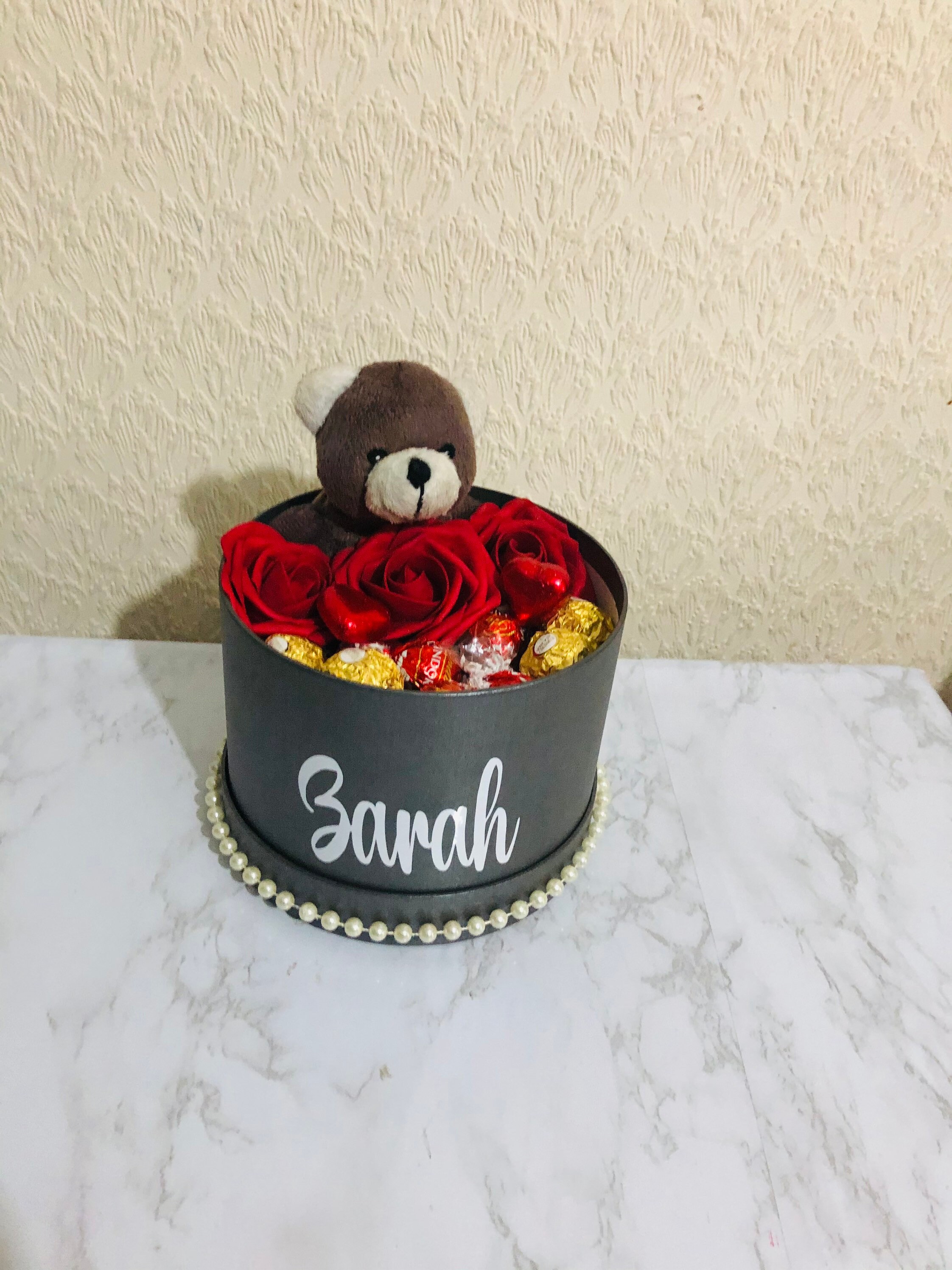 Personalised Gift Hat Box With Assorted Chocolates teddy Bear Etsy UK
