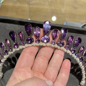 Tiara - 100ct Amethyst 925 Sterling Silver Royal Bridal Tiara Jewelry