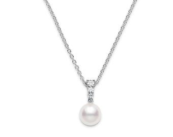 Sterling Silver Pearl Necklace and Earrings Set – 14K Gold Plated Bridal Jewelry