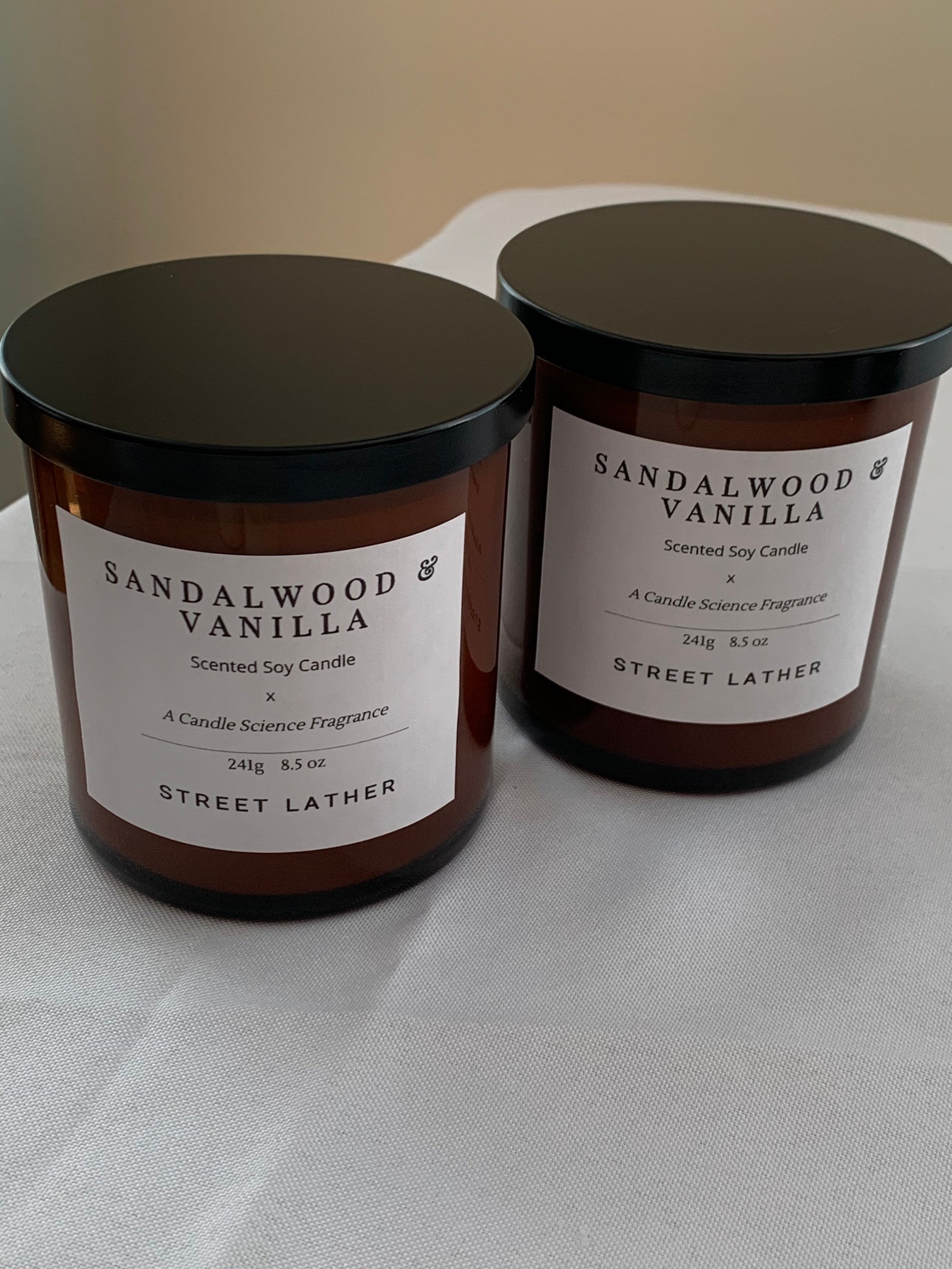 Sandalwood & Vanilla Scented Candle Etsy
