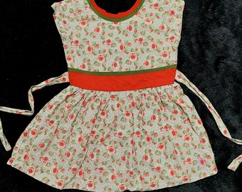 Baby Girl Red Roses Floral Sash Dress