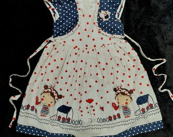 Toddler Girl White Blue Dress