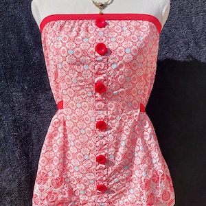 Red Strapless Y2K Style Tube Top