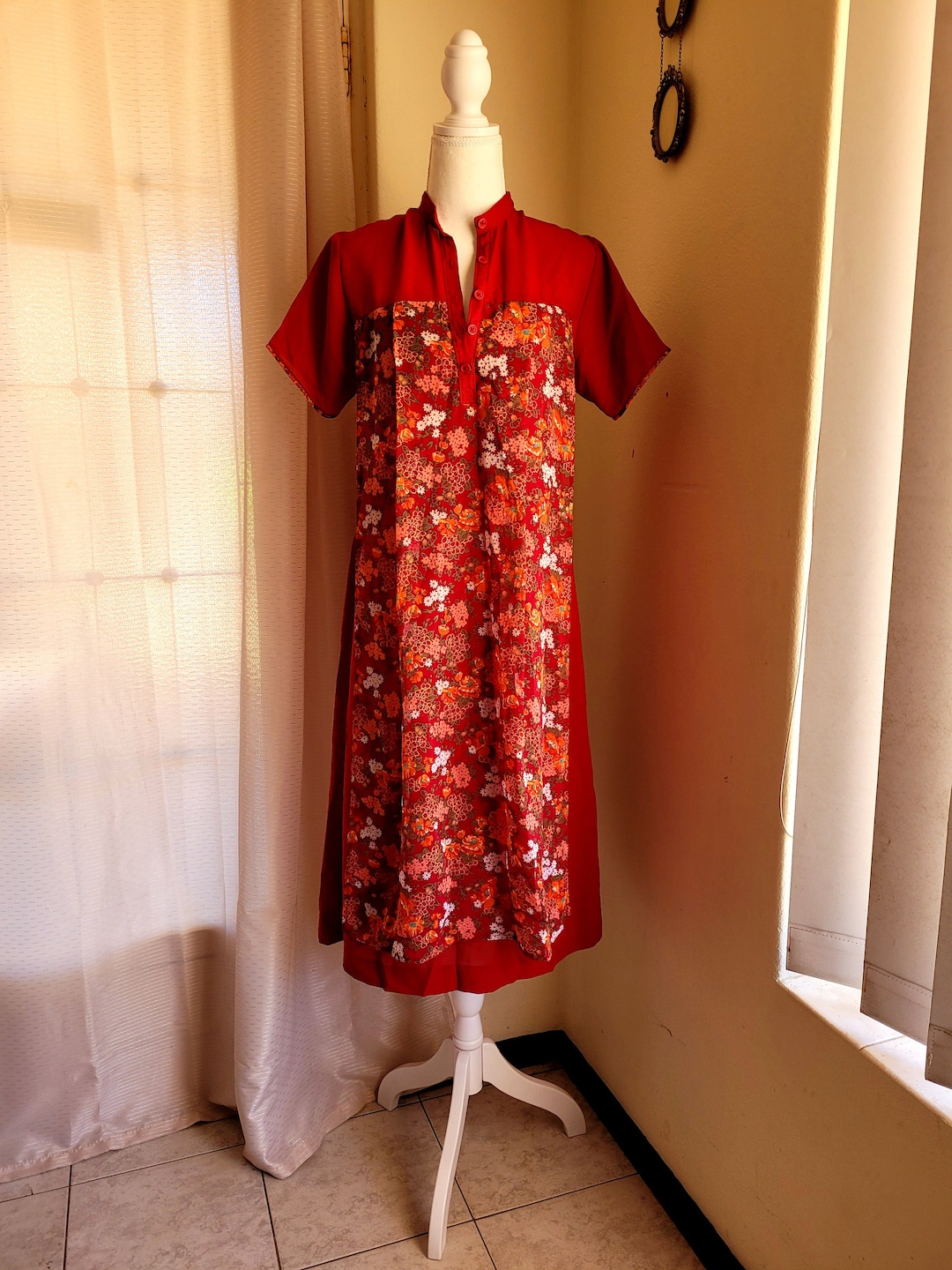 red dress with apron Apron Midi Dress | Scarlet SAND | M