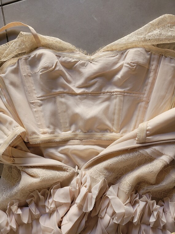 BCBGMAXAZRIA Designer Label Cream Ivory Ruffle Party Dress - Etsy