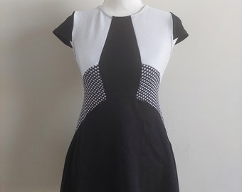 Black White Bardot Junior Dress XXS
