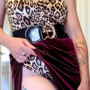Leopard Print Velvet Strapless Bodysuit Catsuit