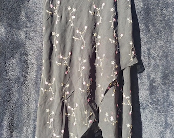 Y2k Black Floral Tiered Layered Skirt L