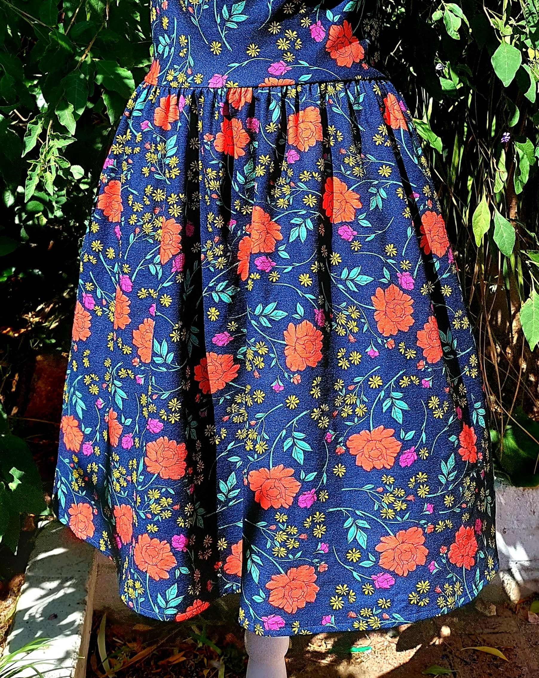 Backless Blue Floral Summer Dress - Etsy