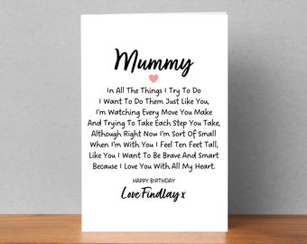 Mummy Birthday Card | Mum Birthday Card | From Daughter | From Son