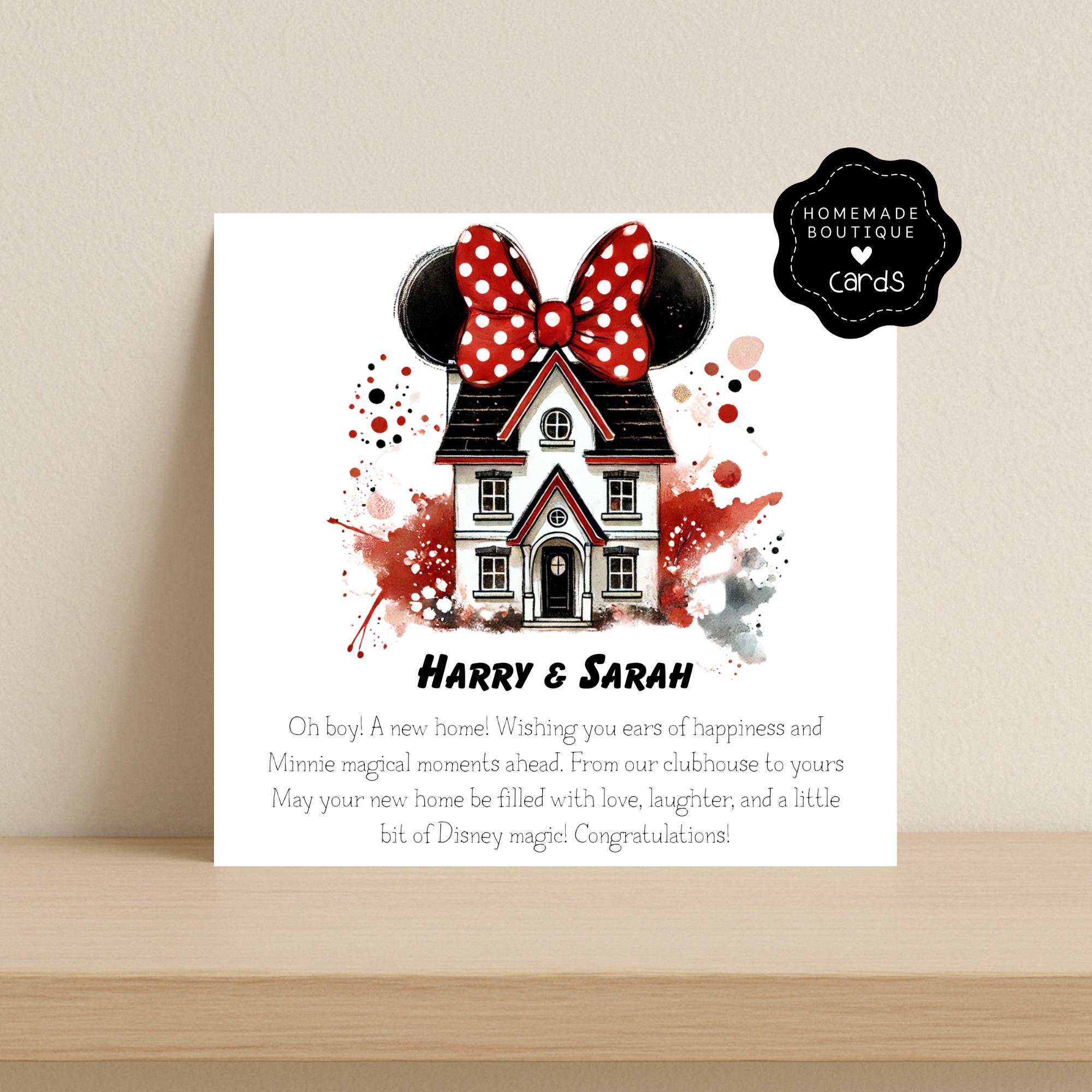 Biglietto D'auguri Personalizzato Minnie E Mickey Mouse Per San Valentino &ndash; Con Busta, Fatto A Mano, PrintZania