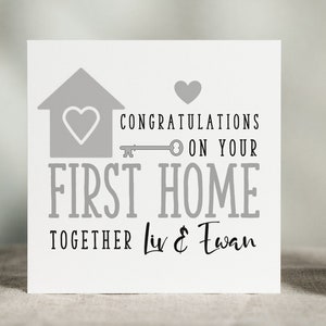 Cartão personalizado para casa nova, primeira casa juntos, amigos, filho, filha, parabéns