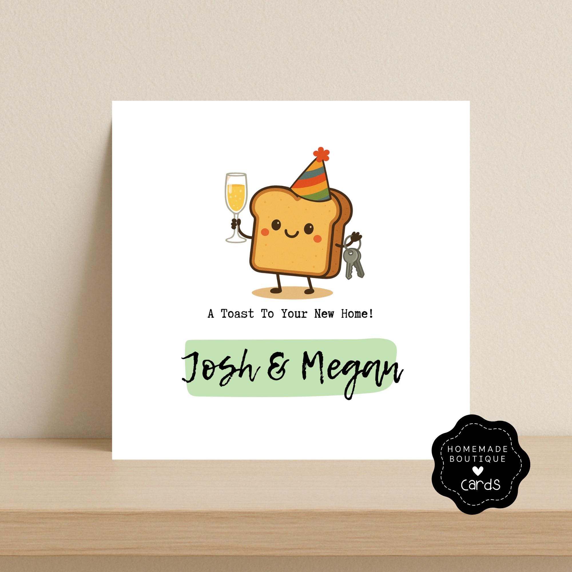 EdgarGifts Glückwunschkarte Zum Neuen Zuhause – 'A Toast To Your New Home', 12,7x17,8 Cm, Mit Umschlag