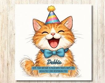 Biglietto Di Compleanno Divertente Con Gatti - Feste E Palloncini - Ecologico Prodotto Nel Regno Unito - Per Lui/Lei