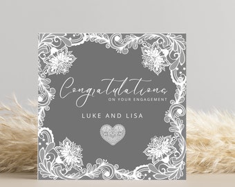 Engagement Card, Congratulations, Engagement Card, Engagement, Personalised Card