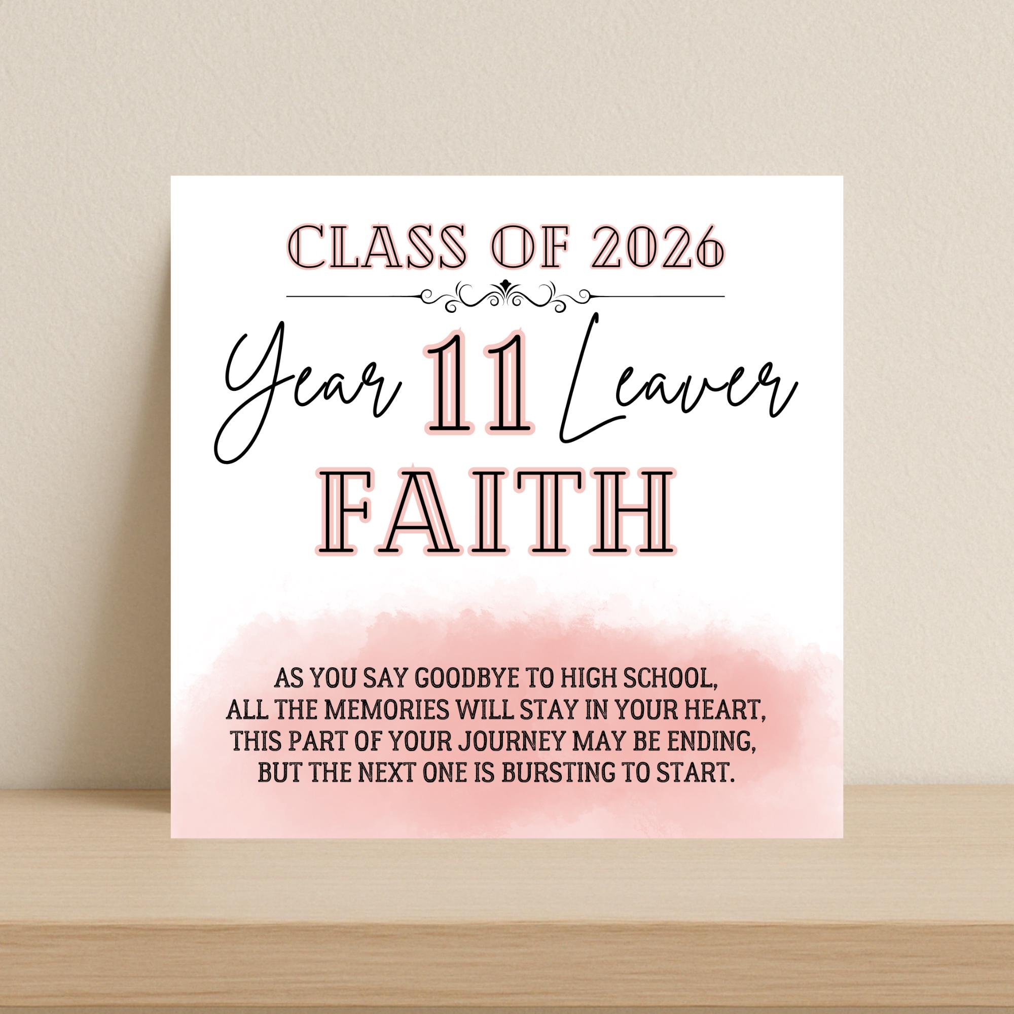 Leaver Card. Amazon Year 11 Leavers Card Personalised | Class of 2025 School Leaver Card ...