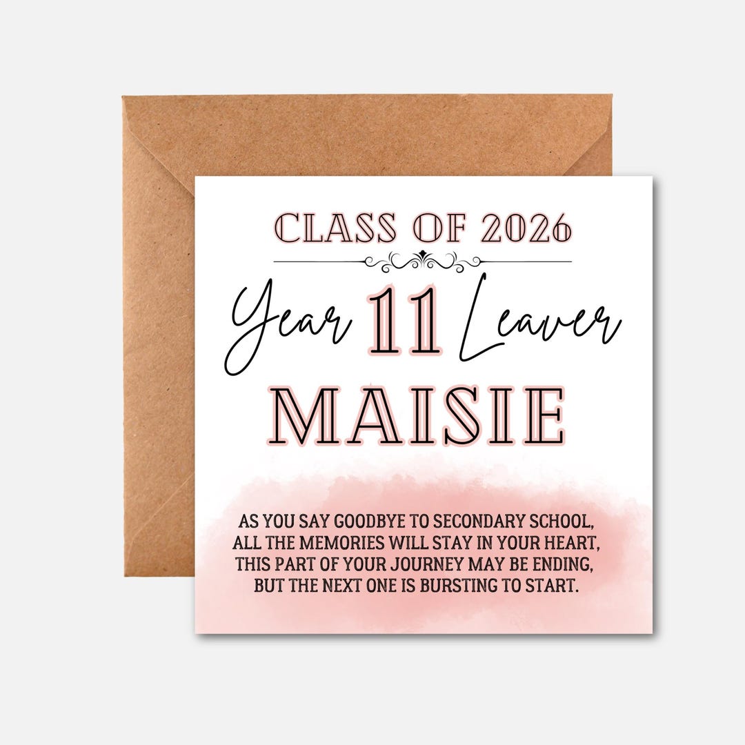Leaver Card. Amazon Year 11 Leavers Card Personalised | Class of 2025 School Leaver Card ...