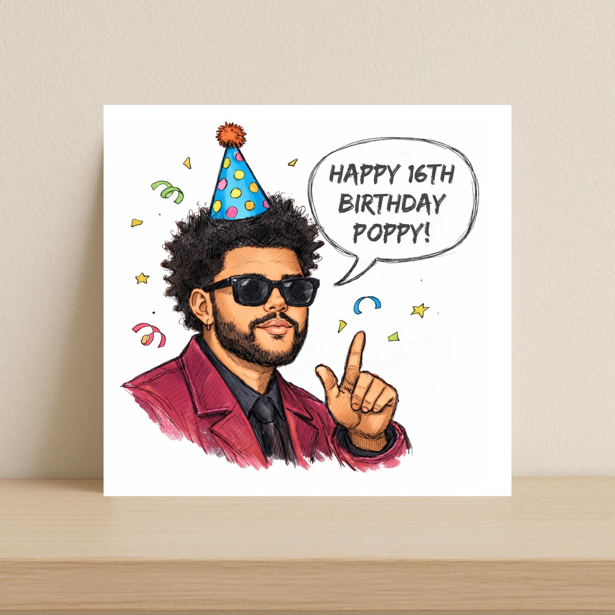 Personalised Weeknd Birthday Card | Funny Celebrity Inspired Birthday ...