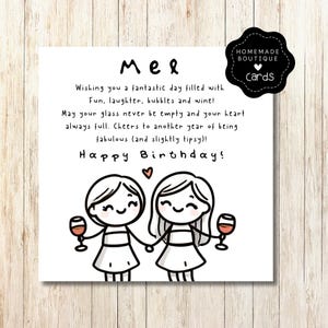 Personalised Bestie Birthday Card - Friend, Bestie, Stick & Scribble collection, Funny Birthday card, Stick Person Card