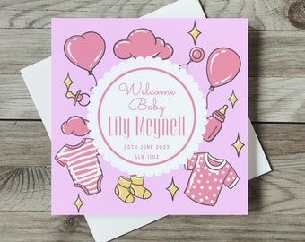 New Baby Card, New Parents Card, New baby Congratulations Card, New baby gift