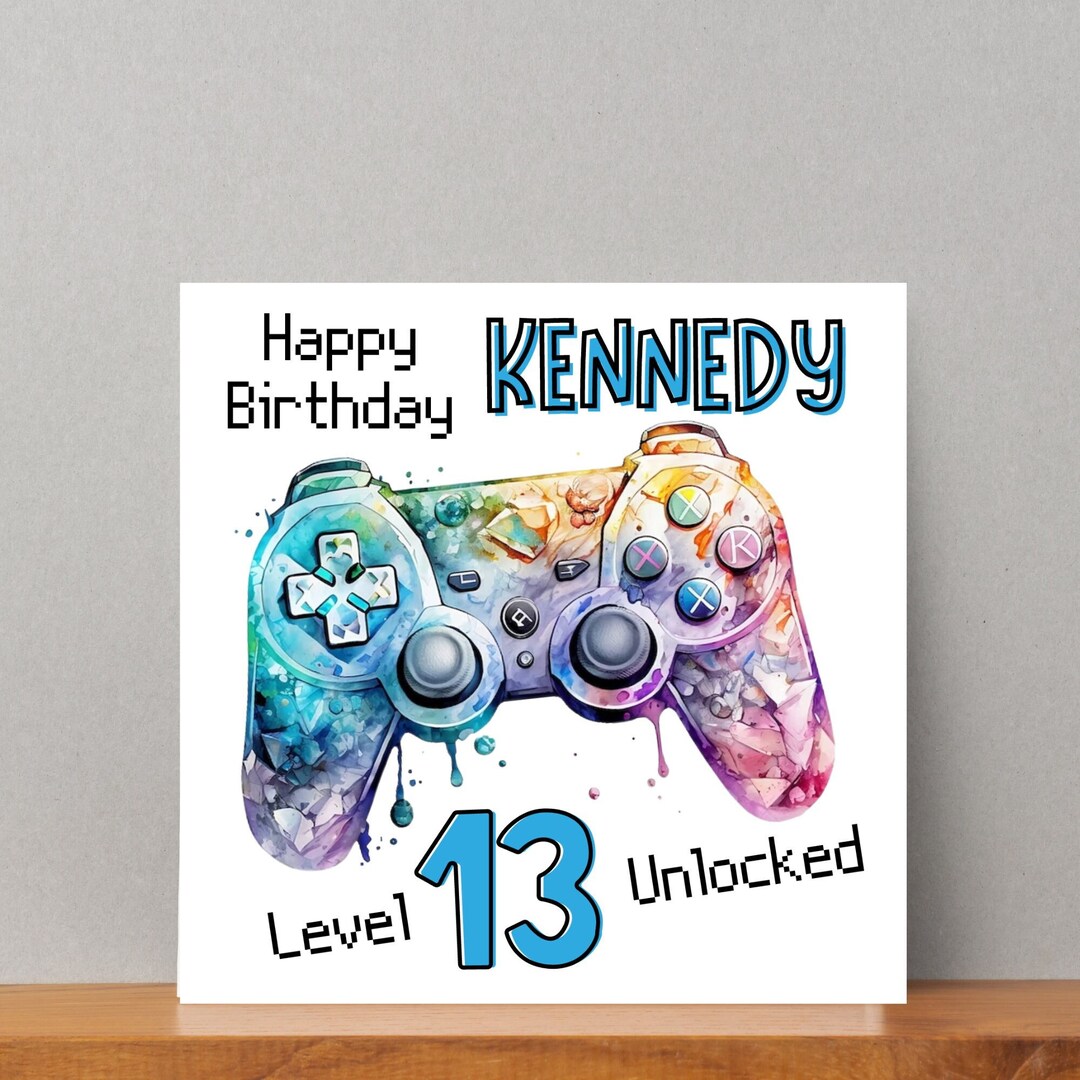 Teenager Birthday Card 13th Birthday Gaming Birthday Card Games ...