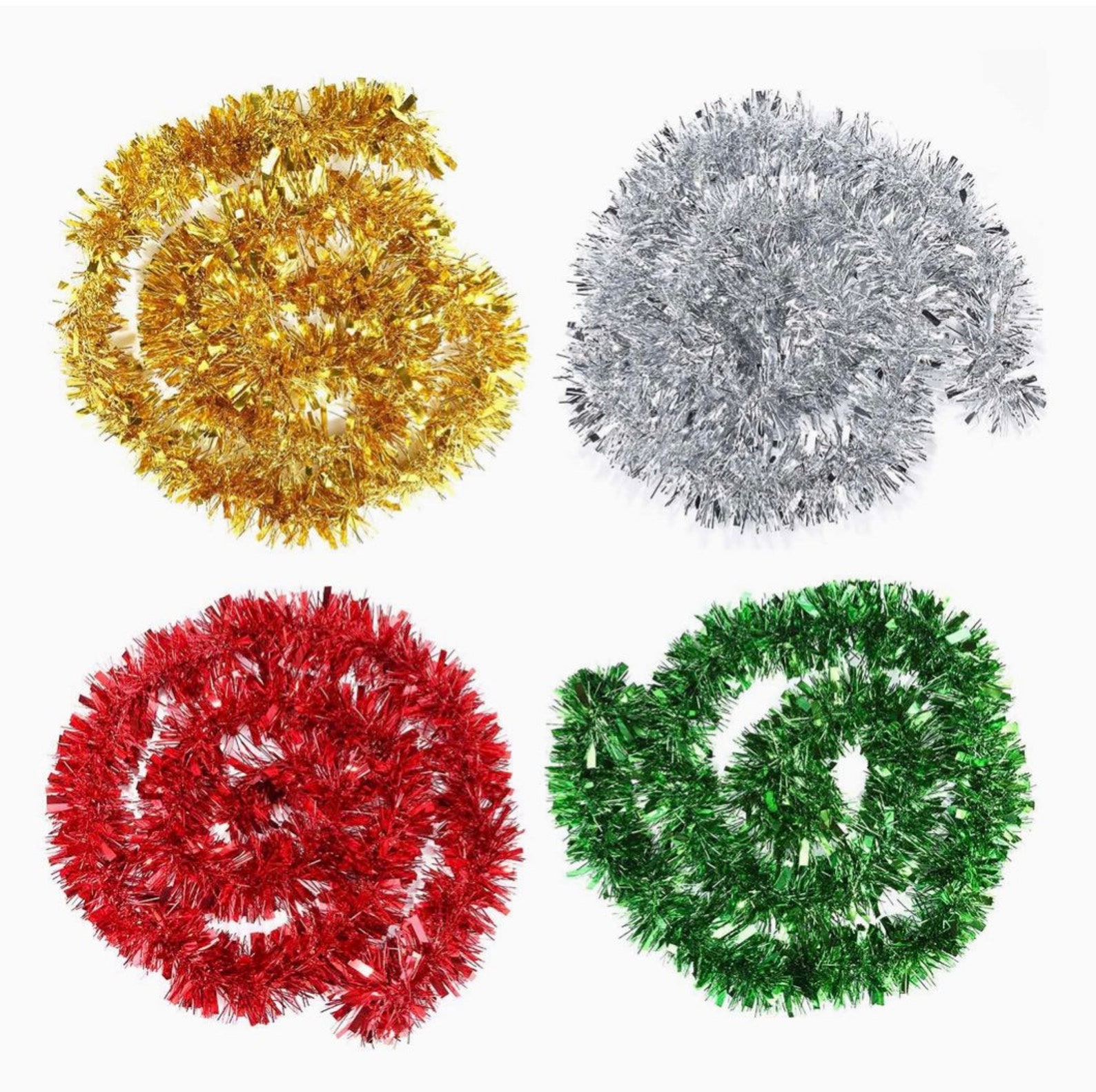 50ft 4pack Tinsel Holiday Christmas Garland Thin Bulk in Gold Etsy