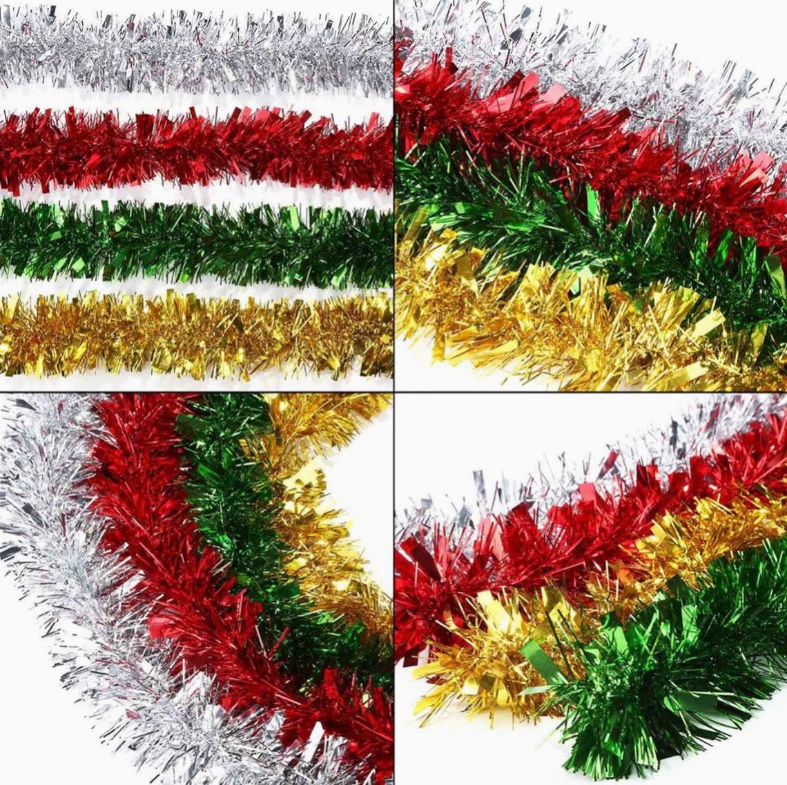 50ft 4pack Tinsel Holiday Christmas Garland Thin Bulk in Gold Etsy