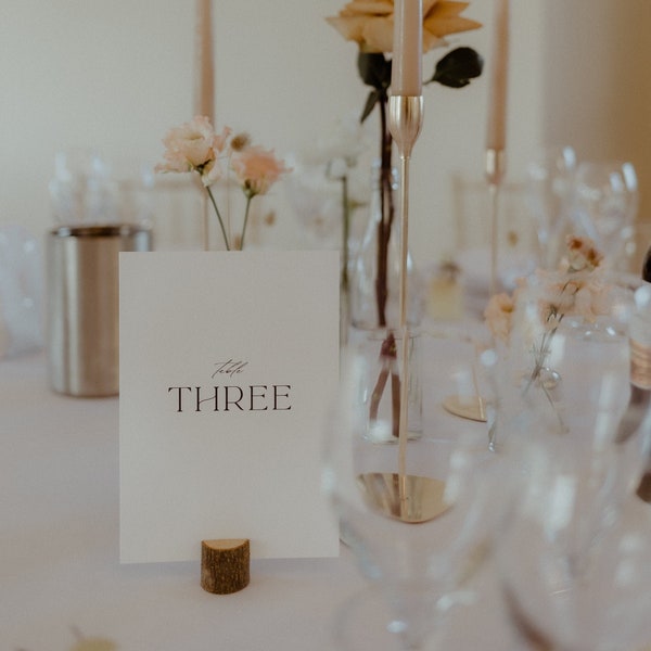 Wedding Table Numbers | Minimal Luxury table numbers | Bespoke Table Number Cards
