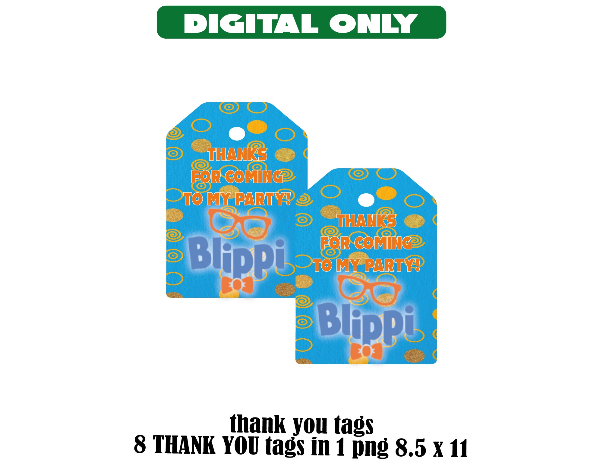 Blippi inspired digital Party Favors water bottle chip bags | Etsy