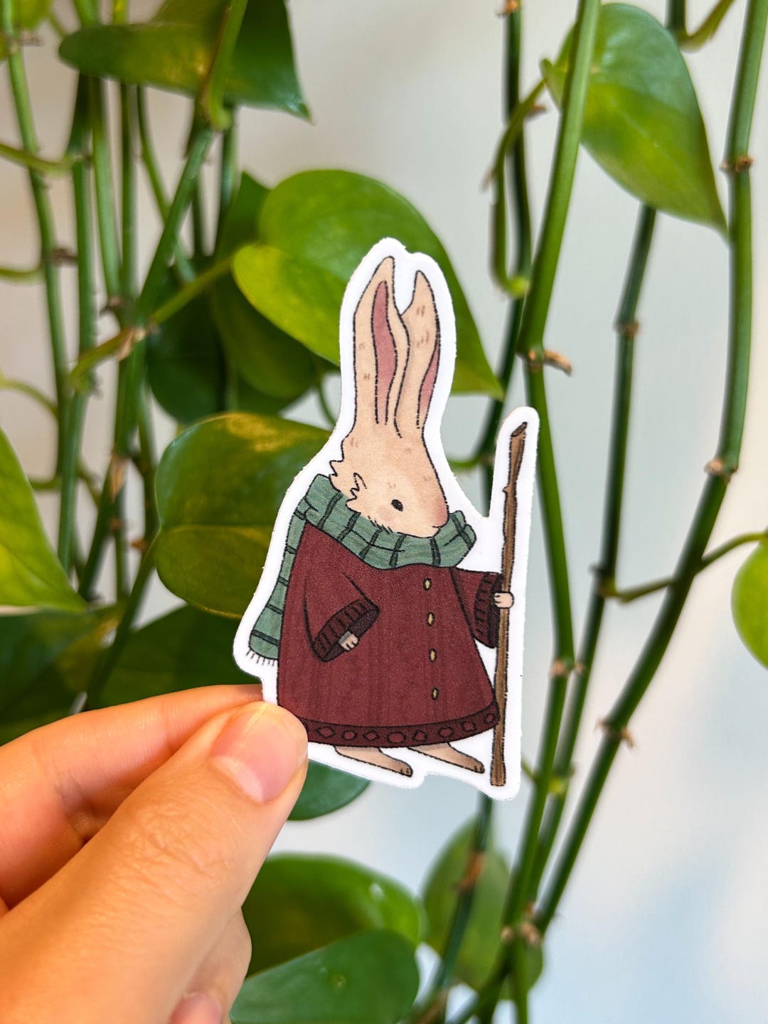Wandering Bunny Rabbit | Waterproof Vinyl Sticker | Fantasy Art - Etsy