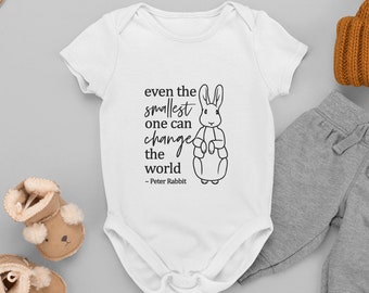 Peter Rabbit cut file, Even The Smallest One Can Change The World svg, Petter Rabbit Quote, SVG, Silhouette, Cricut, Onesie, Nursery, DXF