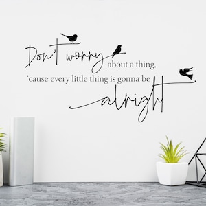 Alles wird gut, SVG geschnitten Datei für Silhouette Cricut, SVG digitale Datei, Bob Marley Zitat, drei kleine Vögel, PNG