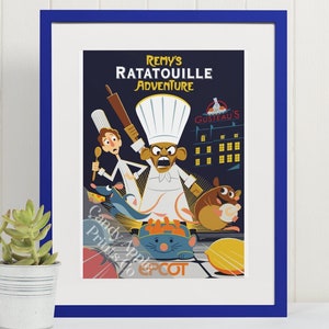 Remy's Ratatouille Adventure Print Epcot Ride Poster Disney Poster, Disney Print, Disneyland Poster, Disneyland Print, Epcot Poster image 1