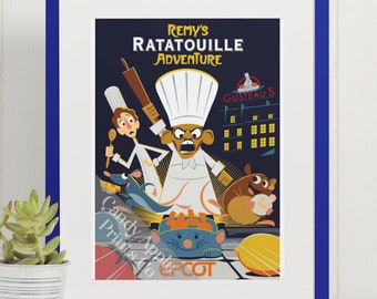 Remy's Ratatouille Adventure Print - Epcot Ride Poster - Disney Poster, Disney Print, Disneyland Poster, Disneyland Print, Epcot Poster