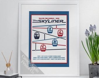 Disney Skyliner Print - Epcot, Disney World, Disney Wall Art, Vintage Disney Poster, Disney Print, Home Decor, Disney Gift, Christmas Gift