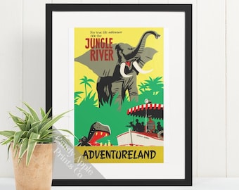 ジャングルクルーズポスター アドベンチャーランドポスター ビンテージ