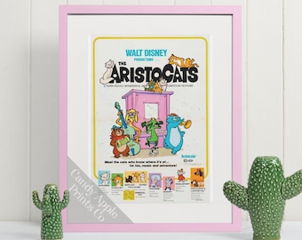 Aristocats Print - Walt Disney Movie Poster, Disney Poster, Disney Print, Walt Disney Pictures, Walt Disney Print, Disney Animation Wall Art