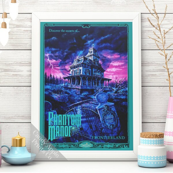 Phantom Manor Print - Impresión de Disneyland París, Cartel de París, Arte de la pared de París, Impresiones de Disney, Carteles de Disney, Impresión de Disney, Mansión Encantada