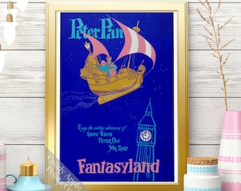 Peter Pan's Flight Vintage Attraction Poster Reproduction Print