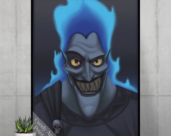 Hades Print - Disney Villain Portrait - Hercules, Walt Disney Print, Disney Print, Disney Poster, Disneyland Poster, Disneyland Print