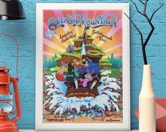Splash Mountain Print - Disney Print, Disney Ride Print, Vintage Disney, Classic Ride Poster, Quality Print. Disney Wall Art, Home Decor