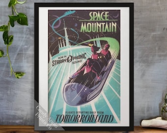 スペースマウンテンのポスター ディズニーアトラクションのポスター
