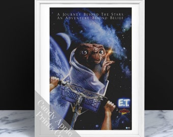 ET Ride Print - ET The Extra Terrestrial. For fans of Universal Studios and classic 80s Movies. Universal Studios Poster, Universal Print