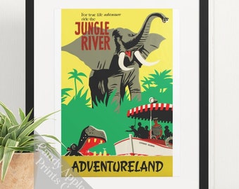 Jungle Cruise Print - Classic Ride Poster, Adventureland Print, Disneyland Print, Vintage Disney, Disney Poster, Quality Print, Disney World